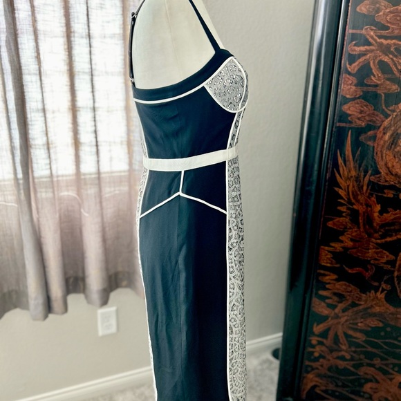 Rebecca Minkoff Black and Silver Embellished Midi Dress - Picture 4 of 8